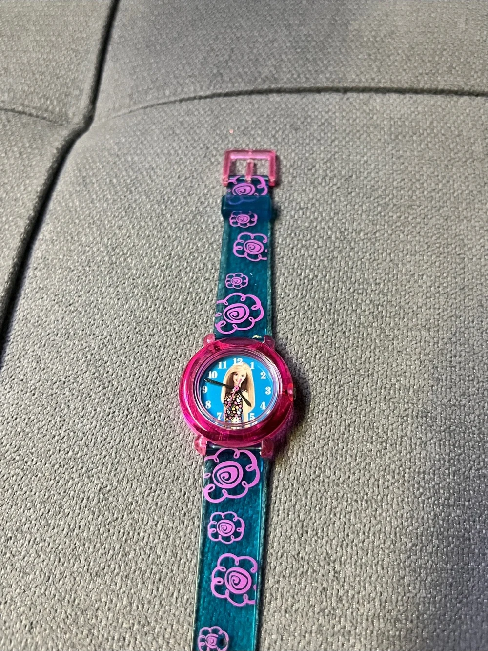 Vintage Y2K Barbie Translucent Blue Floral Watch by SII Marketing Mattel
